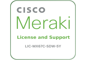 Cisco Meraki LIC-MX67C-SDW-5Y Secure SD-WAN Plus - License and Support Service