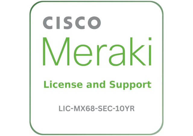 Cisco Meraki LIC-MX68-SEC-10YR - License and Support Service