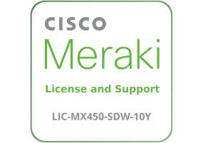 Cisco Meraki LIC-MX450-SDW-10Y Secure SD-WAN Plus - License and Support Service